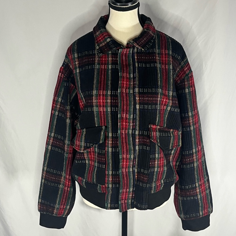 La Miel Plaid Women’s Bomber Style Jacket